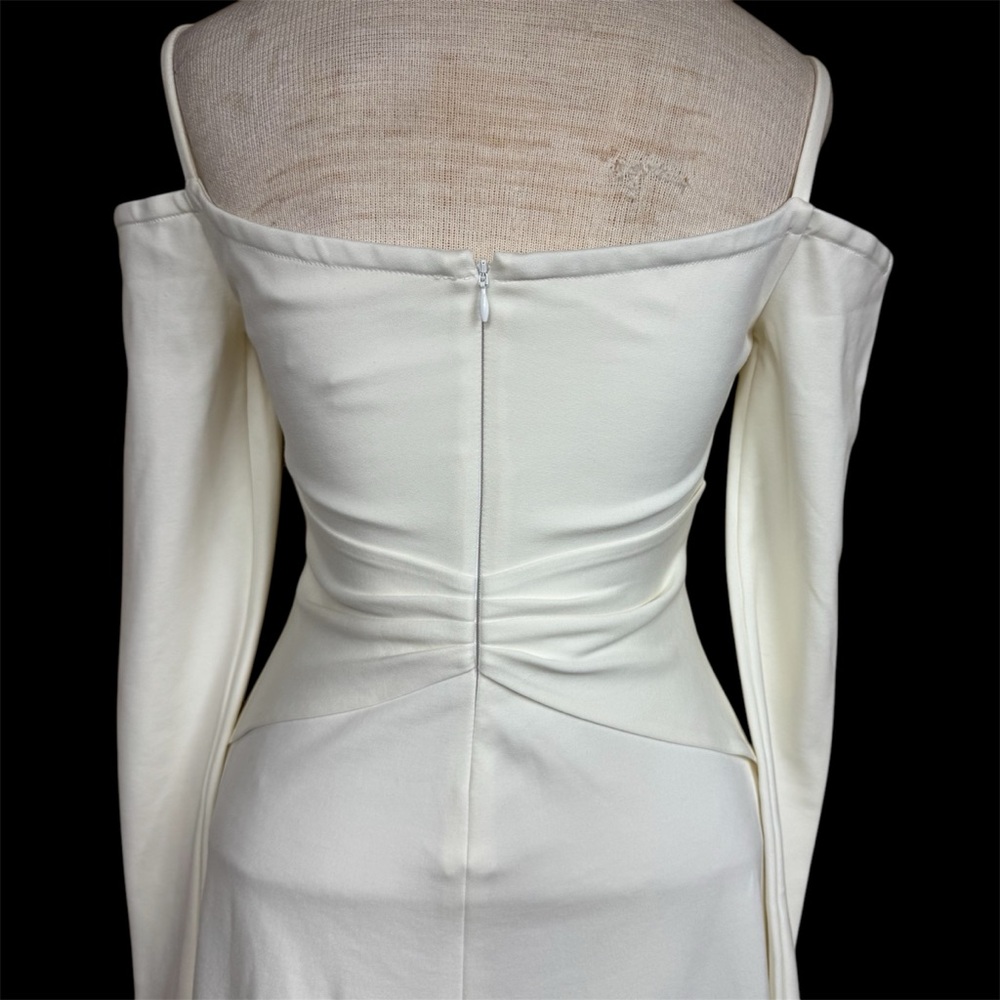 Alexis ‘Elisabet’ Elegant Cut-Out Side Slit Midi Dress in Off White Size Small - Picture 12 of 15